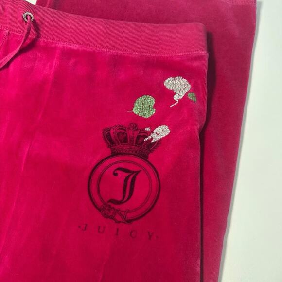 Y2K Vintage Juicy Couture Wide Leg Velour Track Pants - Picture 3 of 7